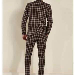 Skinny brown check trousers